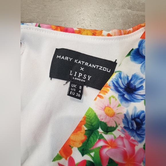 NWOT Mary Katrantzou X Lipsy London Vibrant Multicolor Floral Mini Dress. 4 US. - Picture 10 of 12